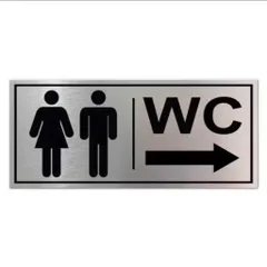 [HOẢ TỐC] Bảng wc nam nữ chất liệu alu bạc xước in uv có sẵn keo dính mặt sau, thiết kế và in mẫu theo yêu cầu