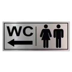 [HOẢ TỐC] Bảng wc nam nữ chất liệu alu bạc xước in uv có sẵn keo dính mặt sau, thiết kế và in mẫu theo yêu cầu