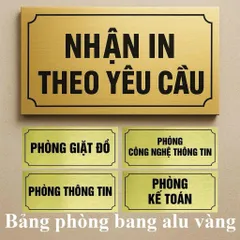 Bảng tên phòng chức danh dán cửa chất liệu nhôm alu vàng cao cấp, tặng kèm keo dán, có hỗ trợ thiết kế theo yêu cầu