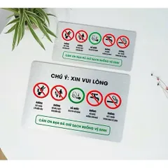 [Bảng Alu] Bảng chỉ dẫn, cảnh báo chất liệu alu bạc xước in uv có sẵn keo dính mặt sau, thiết kế và in mẫu theo yêu cầu