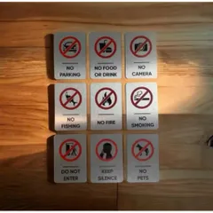 [Bảng Alu] Bảng chỉ dẫn, cảnh báo chất liệu alu bạc xước in uv có sẵn keo dính mặt sau, thiết kế và in mẫu theo yêu cầu