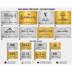 Bảng Tên Shop Hộ Kinh Doanh ALU Bạc Xước Vàng Xước In UV Theo Yêu Cầu, Bảng Tên Cửa Hàng, Công Ty, Logo Cá Nhân Hóa