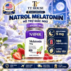 KẸO DẺO HỖ TRỢ GIẤC NGỦ NATROL MELATONIN 5MG HỘP 180 VIÊN VỊ DÂU TÂY MỸ