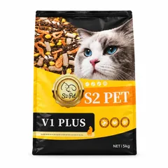 HẠT S2PET V1 PLUS SIÊU TOPPING CHO MÈO-5KG/TÚI-SIÊU DINH DƯỠNG-DỄ ĂN