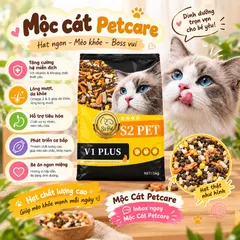 HẠT S2PET V1 PLUS SIÊU TOPPING CHO MÈO-5KG/TÚI-SIÊU DINH DƯỠNG-DỄ ĂN