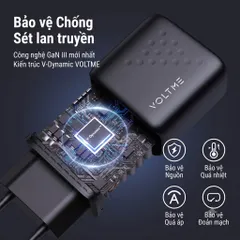 Bộ sạc nhanh 35w hãng Voltme kèm cáp C to C, Tương thích ip15 seri trở lên và các dòng android chân type-C