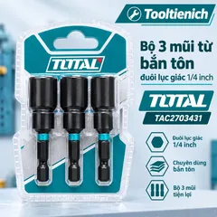Bộ 3 Mũi Từ Bắn Tôn Total TAC2703431 Chuôi Lục Giác 1/4 Inch – Phụ Kiện Máy Khoan, Máy Bắt Vít