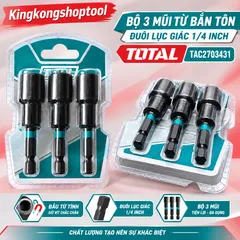 Bộ 3 Mũi Từ Bắn Tôn Total TAC2703431 Chuôi Lục Giác 1/4 Inch – Phụ Kiện Máy Khoan, Máy Bắt Vít