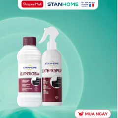Bộ kem dưỡng làm sạch và bảo vệ đồ da Stanhome leather cream 250ml/chai và leather spray 350ml/chai