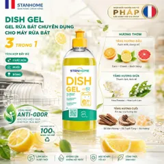 Gel rửa bát đậm đặc chuyên dụng cho máy rửa bát All in One Stanhome DISH GEL 500ml - nhập khẩu Pháp