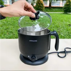 NỒI LẨU ĐIỆN ĐA NĂNG, CA NẤU MÌ MINI LOCK&LOCK Multi Pot 1.2L EJP316BLK
