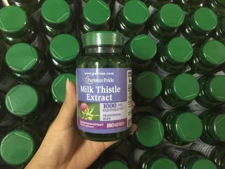 Viên uống thải độc gan Milk Thistle Extract Puritan’s Pride 1000 mg 180 viên - Hàng Mỹ.