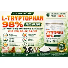 L-Tryptophan 98% - Axit amin hỗ trợ tăng trưởng & miễn dịch cho Heo, Bò, Dê, Gà, Vịt | Phụ gia chăn nuôi