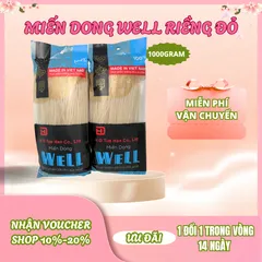 Miến dong riềng đỏ tự nhiên sợi nhỏ - Gói 500Gram [WELL]