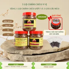 [ Mua 3 Tặng 1 ]  3 Lọ Chẩm Chéo 9 Vị 300G Tặng Kèm 1 Lọ Chẩm Chéo Ướt 300G