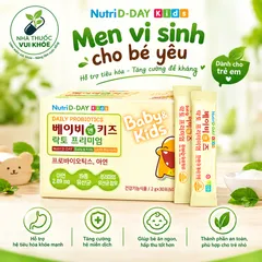 Men Vi Sinh Trẻ Em - Bổ Sung 6 Tỷ Lợi Khuẩn, Hỗ Trợ Tiêu Hóa và Sức Đề Kháng cho Trẻ Từ 1 Tuổi - Nutri D-Day Lacto Premium