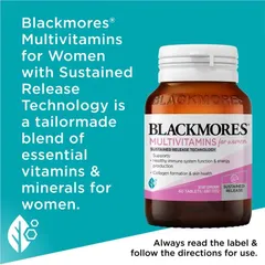 Blackmores Multivitamin For Women - Hỗ trợ hình thành collagen và sức khỏe làn da chính hãng Úc