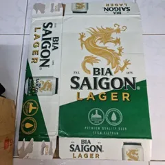 Vỏ Thùng Bia Sài Gòn Lager Xấp 10 Vỏ HSD 05/2027