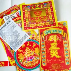 Bộ giấy cúng TAM TAI cho NAM và Nữ xếp sẳn như ảnh (kèm văn khấn)