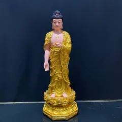 [Ảnh thật] Tôn Tượng Tam Thánh Tây Phương Đứng 50cm Vàng Vẽ Có Pháp Khí Rời Siêu Đẹp