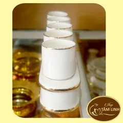 Án năm-Bộ năm ly nước thờ cúng bàn thờ GỐM SỨ CAO CẤP