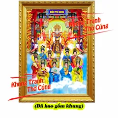 Tranh Mẹ Diêu Trì & Cửu Vị Tiên Nương + khung (Bảo hành gãy, vỡ) DƯƠNG KHOA SHOP HÓC MÔN