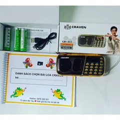 Trọn bộ máy nghe pháp Loa Đài CRAVEN CR-853, 3 Pin Siêu Khỏe, Nghe Pháp Niệm Phật (kèm sạc)