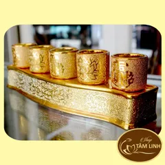 Chung Bộ 5 Ly Nước Thờ Cúng Kim Sa 8 cm 880374