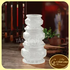 Ảnh Thật Lư Hương - Bát Nhang Hoa Sen Lưu Ly Trắng Hàng Đẹp.