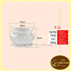 Ảnh Thật Lư Hương - Bát Nhang Hoa Sen Lưu Ly Trắng Hàng Đẹp.