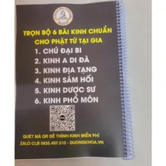 2 MẪU - Trọn bộ 6 bài kinh tụng hằng ngày cho Phật tử tại gia đầy đủ nhất hiện nay HS36