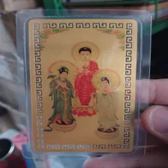 màng ép kim bài linh phù tam thế phật