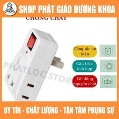 Phích cắm chuyển đổi đa năng MY-K4 1 ra 3, có công tắc, có đèn báo