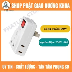 Phích cắm chuyển đổi đa năng MY-K4 1 ra 3, có công tắc, có đèn báo