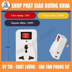 Phích cắm chuyển đổi đa năng MY-K4 1 ra 3, có công tắc, có đèn báo
