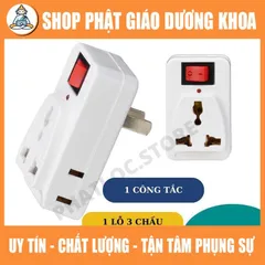 Phích cắm chuyển đổi đa năng MY-K4 1 ra 3, có công tắc, có đèn báo