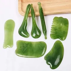 [Tách lẻ] Bộ ngọc cạo gió dưỡng sinh 7 món bằng nhựa. Dụng cụ cạo gió ấn huyệt massage 880674