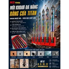 Mũi Khoan Đa Năng MB Tool Bằng Cửa Titan 6/8/10/12mm – Mũi Khoan Gỗ, Gạch Men, Bê Tông, Nhựa, Kính, Kim Loại Mềm