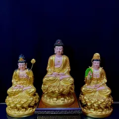 Có Sẵn Tôn Tượng Tam Thánh Tây Phương Ngồi 30 Cm Kèm 1 Đế Gỗ Xịn Xò  0398_142_241