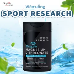 ( HỎA TỐC) Viên Uống  Magiê Magnesium L-Threonate Sprots Research 135v Mỹ