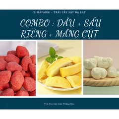 COMBO 3 Túi Trái Cây Sấy Giòn Dâu Đào Sầu Riêng Măng Cụt Kiwi Sung Thơm , Công Nghệ Sấy Thăng Hoa 881590
