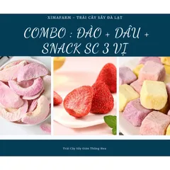 COMBO 3 Túi Trái Cây Sấy Giòn Dâu Đào Sầu Riêng Măng Cụt Kiwi Sung Thơm , Công Nghệ Sấy Thăng Hoa 881590