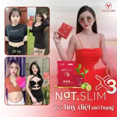 Giảm Cân Nat.Slim X3 Chính Hãng ViCiCorp, Nat Slim X3 Giảm Cân dành cho cơ địa khó giảm tặng kèm Detox