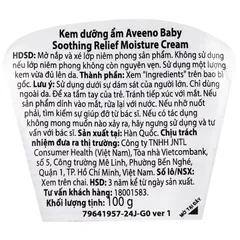 Kem dưỡng ẩm cho da khô ngứa và nhạy cảm Aveeno baby soothing relief moisture cream 100g