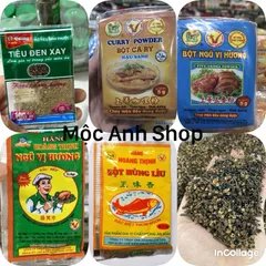 5 Gói Bột húng lìu, bột ngũ vị hương, hạt mắc kén , bột ca ri, bột ngũ vị hương vỏ xanh, hạt tiêu đen