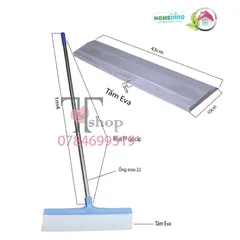 Cây gạt nước đẩy sàn nhà sạch bóng Bodoca cán thẳng dài 1m40