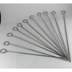 10 Que xiên nướng inox không rỉ phi 4mm dài 50cm