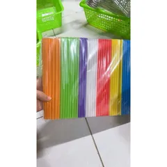 Combo 400 ống hút sắc màu/ ống hút nhựa màu trắng dài 22cm 882781
