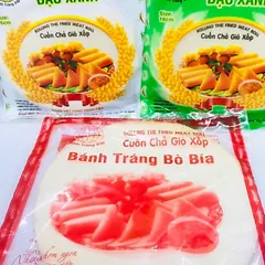 [ Loại 1 ] 5 Túi 150 Lá bánh bò bía đậu xanh - vỏ bò bía làm nem cuốn chả giò
