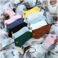 Set 10 đôi tất vớ nữ cổ ngắn hình gấu kute tặng kèm túi rút loại dày, chất mềm 883100